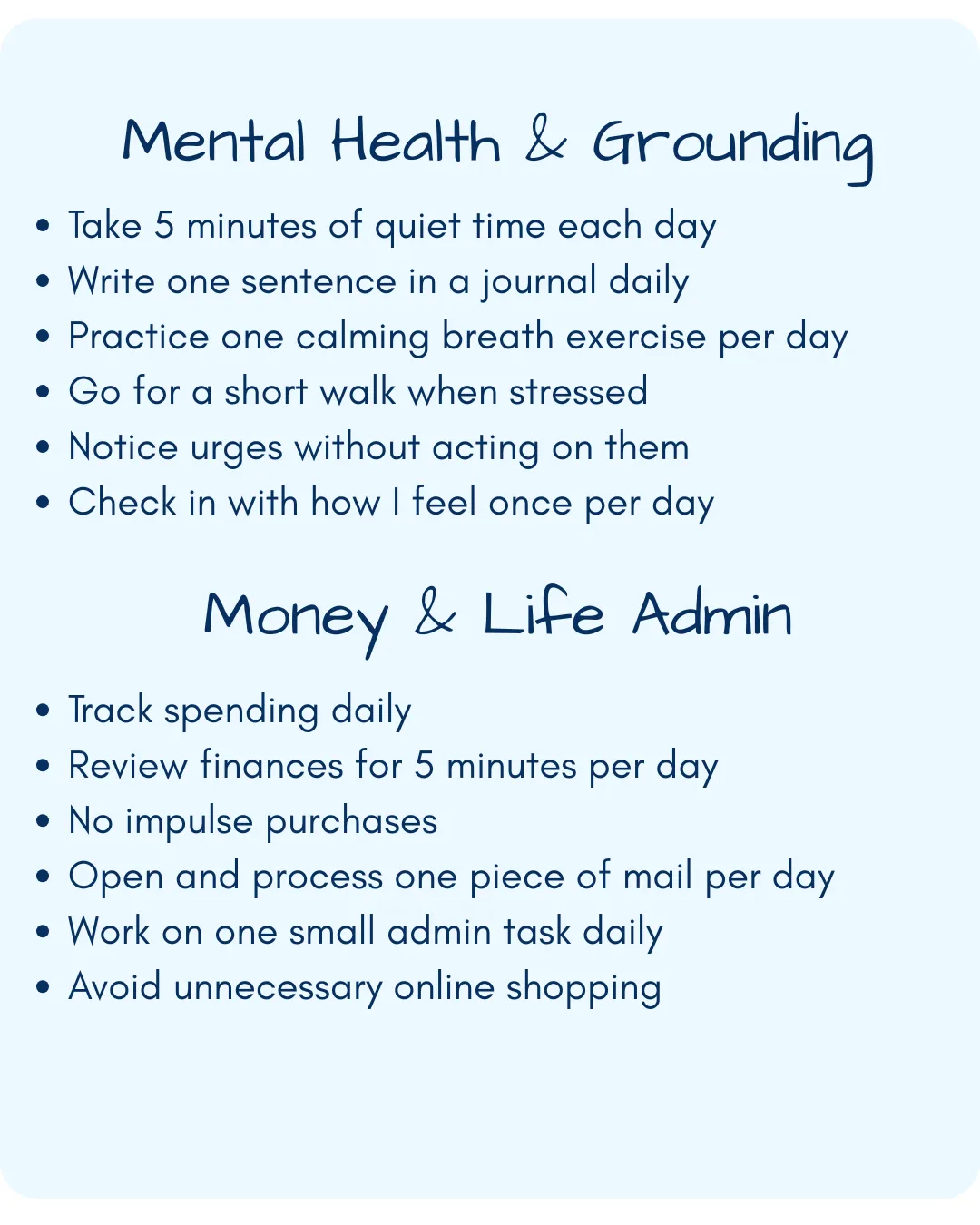 Daily Anchor goal examples — set 1